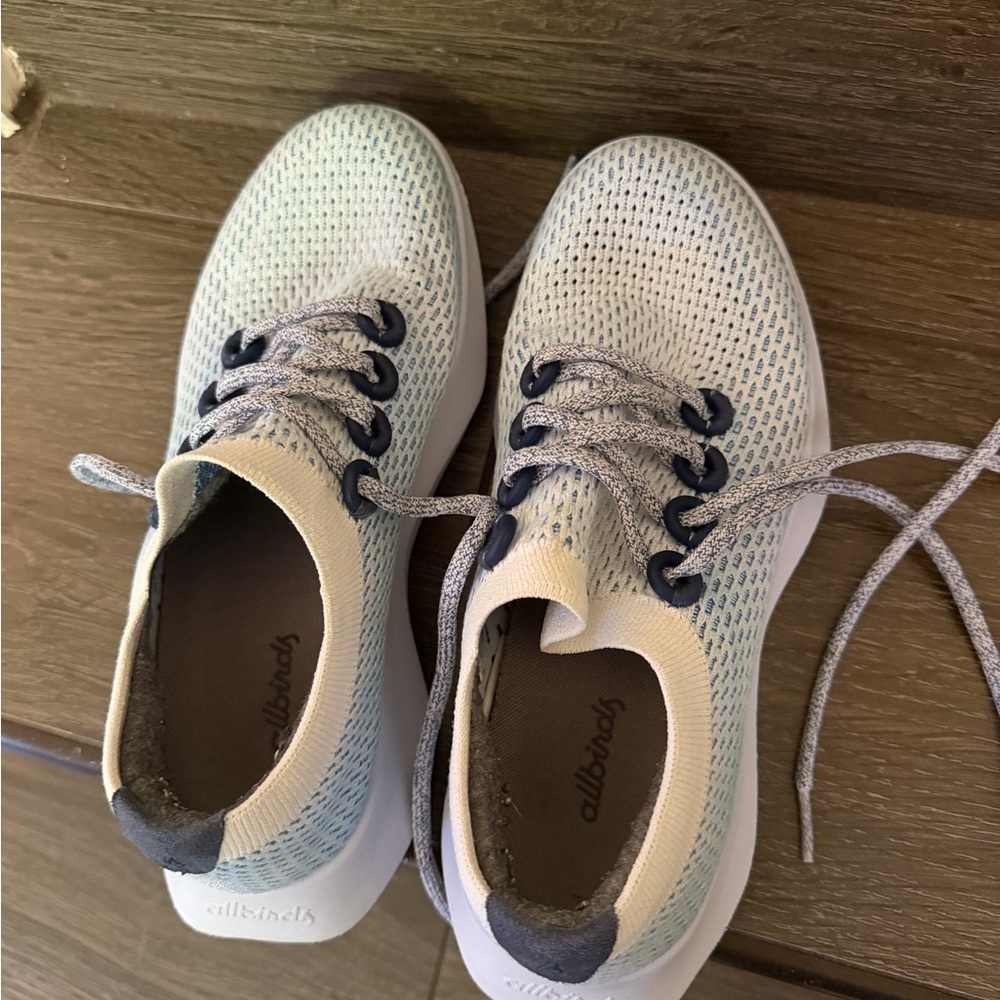 Allbirds womens Light Blue and White Sneakers